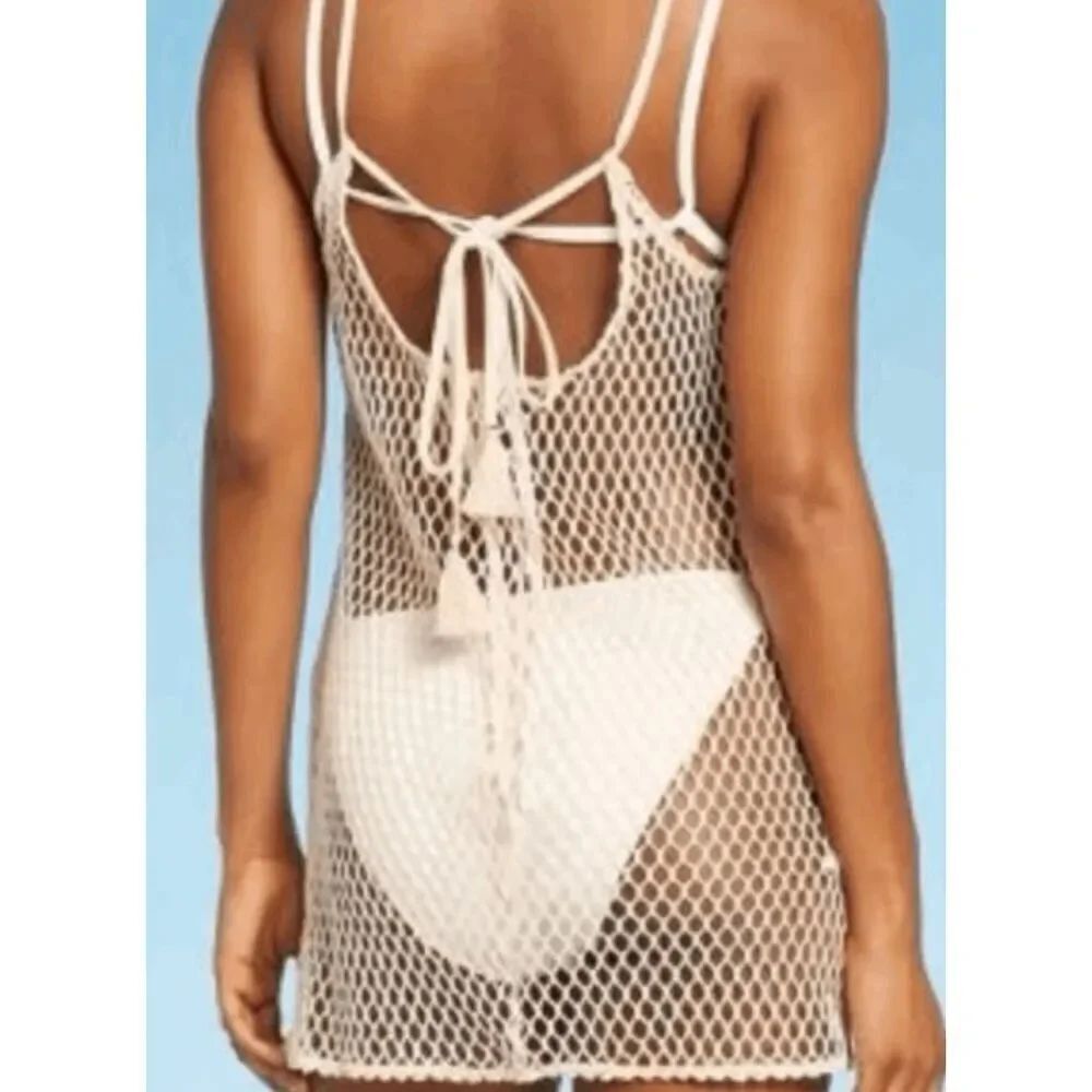 Wild Fable Women fishnet crotchet swim cover up size extra large NWOT